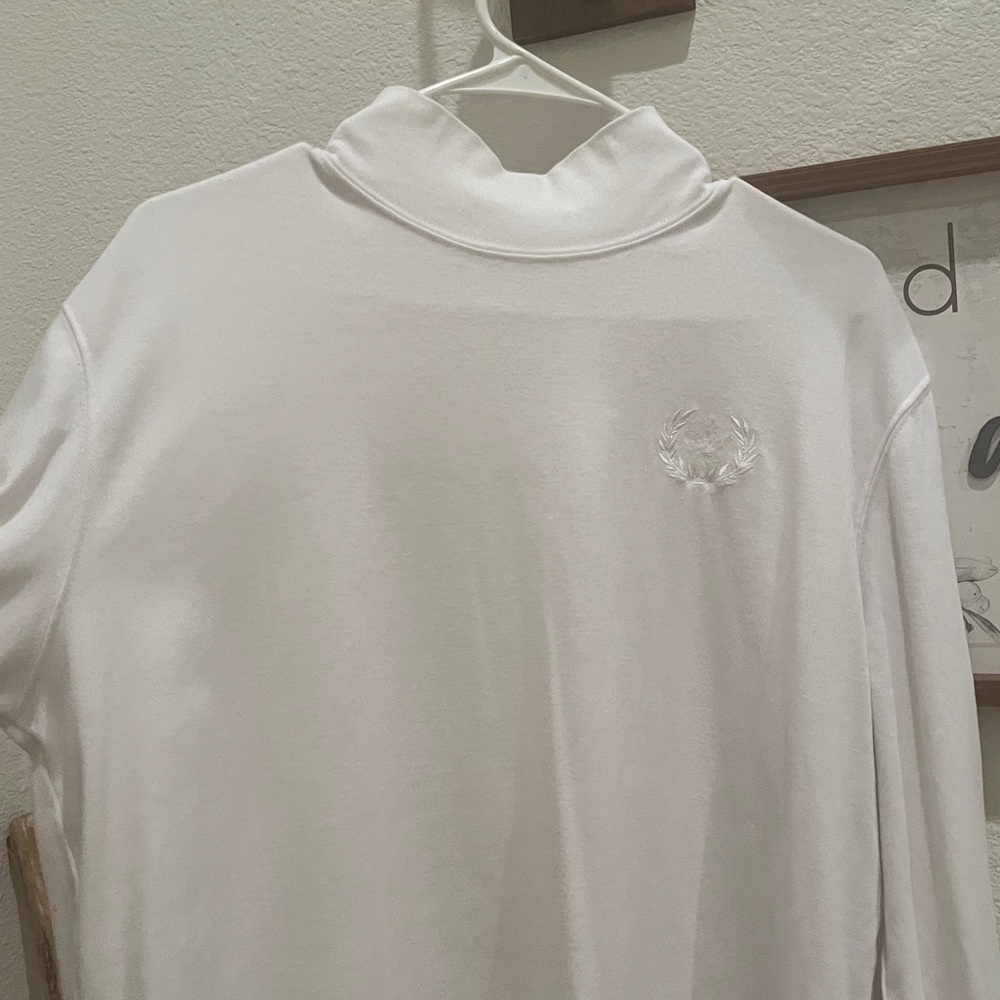 White Long Sleeve Turtleneck Top